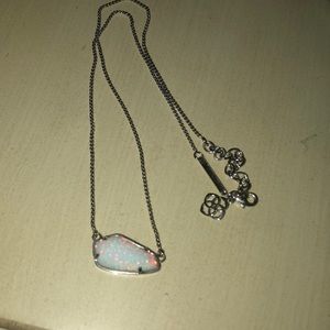 Kendra Scott opal silver necklace